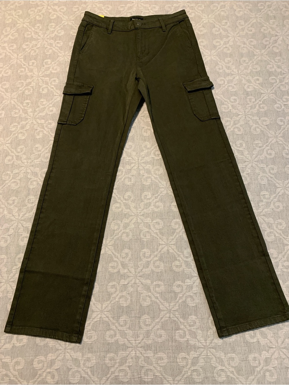 Well Worn Dark Olive Cargo Straight-Leg Pants (Size 6/28)